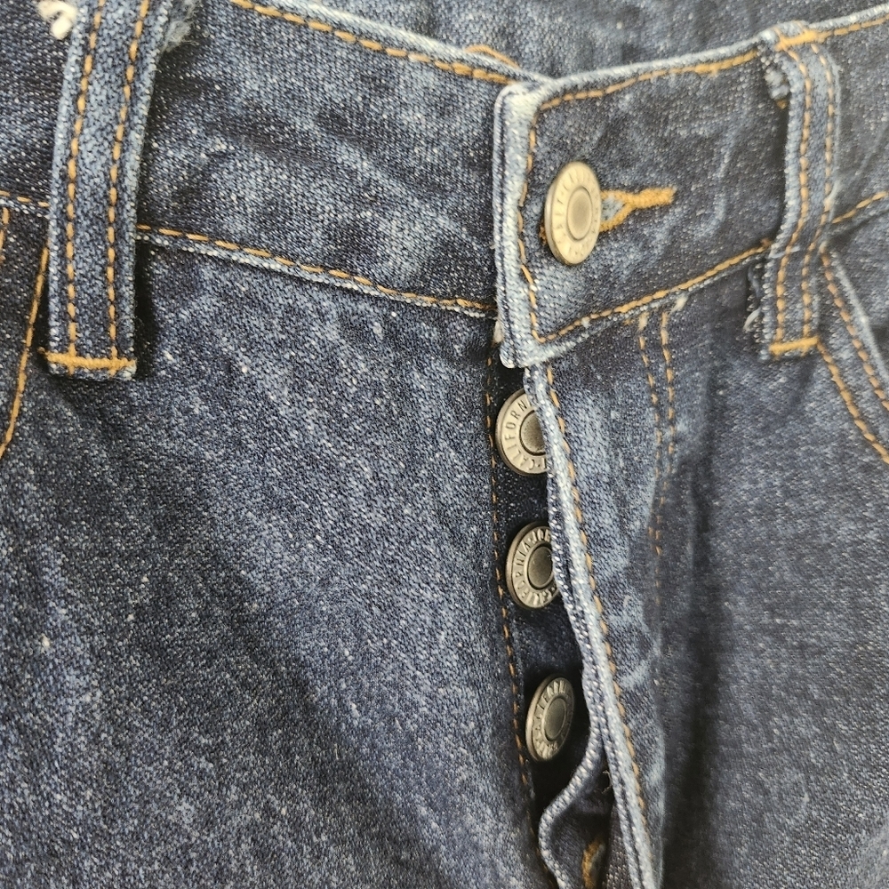 J Galt Brandy Melville High Waist Button Front Dark Wash Mom Jeans Women's Large - Picture 2 of 7